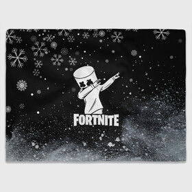 Плед 3D с принтом НОВОГОДНИЙ FORTNITE MARSHMELLO. в городе Новоалтайск, 100% полиэстер | закругленные углы, все края обработаны. Ткань не мнется и не растягивается | fortnite | fortnite 2 | fortnite x | game | marshmello | игра | маршмелло | новогодний | снежинки | фортнайт | фортнайт 2 | фортнайт глава 2