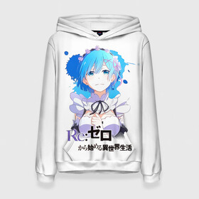 Женская толстовка 3D с принтом Рем   Re:Zero. Жизнь с нуля в альтернативном мире в городе Новоалтайск, 100% полиэстер  | двухслойный капюшон со шнурком для регулировки, мягкие манжеты на рукавах и по низу толстовки, спереди карман-кенгуру с мягким внутренним слоем. | anime | life from 0 | life from zero | remu | аниме | демон | жизнь с 0 | жизнь с нуля | одна из близнецов горничных | ре зеро | рем | рэм