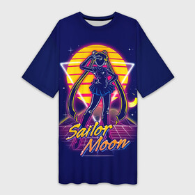 Платье-футболка 3D с принтом Сейлор Мун космос в городе Новоалтайск,  |  | sailor moon | аниме | банни цукино | вечная сейлор мун | войны в мотросках | луна в мотроске | лунная призма | манга | неокоролева серенити | сейлор космос | сейлор мун | сейлормун | супер 