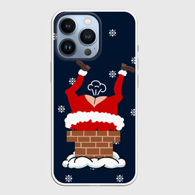 Чехол для iPhone 13 Pro с принтом САНТА КЛАУС ЗАСТРЯЛ | SANTA в городе Новоалтайск,  |  | 2020 | 2021 | 2022 | christmas | merry | santa | дед мороз | кот | леденец | мяу | нг | новогодний | новый год | олени | рождество | санта клаус | свитер | узоры