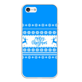 Чехол для iPhone 5/5S матовый с принтом MERRY CHRISTMAS | BLUE в городе Новоалтайск, Силикон | Область печати: задняя сторона чехла, без боковых панелей | Тематика изображения на принте: 2020 | 2021 | 2022 | christmas | merry | santa | дед мороз | кот | леденец | мяу | нг | новогодний | новый год | олени | рождество | санта клаус | свитер | узоры