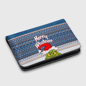 Картхолдер с принтом с принтом MERRY WHATEVER | GRINCH в городе Новоалтайск, натуральная матовая кожа | размер 7,3 х 10 см; кардхолдер имеет 4 кармана для карт; | 2020 | 2021 | 2022 | christmas | grinch | merry | santa | whatever | гринч | дед мороз | леденец | нг | новогодний | новый год | олени | рождество | санта клаус | свитер | узоры