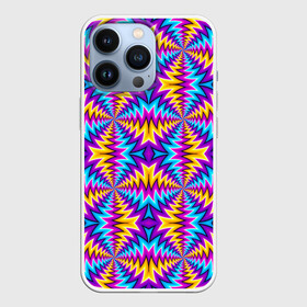 Чехол для iPhone 13 Pro с принтом Красочная (иллюзия вращения) в городе Новоалтайск,  |  | Тематика изображения на принте: абстракция | аум | галлюцинация | зазеркалье | игра ума | иллюзии | индиго | майя | мантра | медитация | мираж | неон | нирвана | обман зрения | ом | оптические иллюзии | просветление | психоделика
