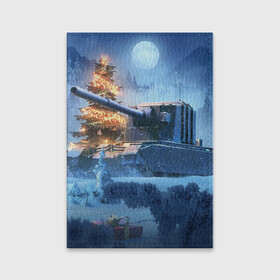 Обложка для паспорта матовая кожа с принтом World of Tanks Christmas в городе Новоалтайск, натуральная матовая кожа | размер 19,3 х 13,7 см; прозрачные пластиковые крепления | Тематика изображения на принте: art | christmas | gifts | moon | new year | night | snow | tank | tree | winter | world of tanks | арт | елка | зима | луна | новый год | ночь | подарки | рождество | снег | танк