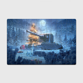 Головоломка Пазл магнитный 126 элементов с принтом World of Tanks Christmas в городе Новоалтайск, полимерный материал с магнитным слоем | 126 деталей, размер изделия —  180*270 мм | art | christmas | gifts | moon | new year | night | snow | tank | tree | winter | world of tanks | арт | елка | зима | луна | новый год | ночь | подарки | рождество | снег | танк