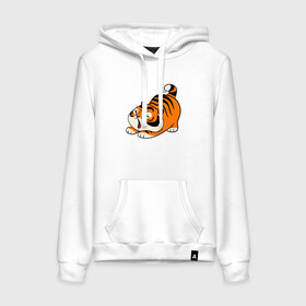 Женская толстовка хлопок с принтом милый тигренок cute tiger в городе Новоалтайск, френч-терри, мягкий теплый начес внутри (100% хлопок) | карман-кенгуру, эластичные манжеты и нижняя кромка, капюшон с подкладом и шнурком | 2022 | год тигра | новый год | новый год 2022 | символ года | тигр | тигренок | тигрица | тигры