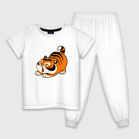 Детская пижама хлопок с принтом милый тигренок cute tiger в городе Новоалтайск, 100% хлопок |  брюки и футболка прямого кроя, без карманов, на брюках мягкая резинка на поясе и по низу штанин
 | 2022 | год тигра | новый год | новый год 2022 | символ года | тигр | тигренок | тигрица | тигры