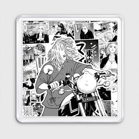 Магнит 55*55 с принтом Токийские мстители (Tokyo Revengers)  Майки в городе Новоалтайск, Пластик | Размер: 65*65 мм; Размер печати: 55*55 мм | Тематика изображения на принте: mikey | tokyo gang | tokyo revengers | аниме | банда | дракен | майки | манга | манджиро сано | токийские мстители | тосва