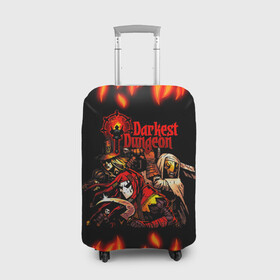 Чехол для чемодана 3D с принтом Darkest Dungeon Heroes в городе Новоалтайск, 86% полиэфир, 14% спандекс | двустороннее нанесение принта, прорези для ручек и колес | darkest dungeon | могильная воровка | прокаженный | темнейшее подземелье | темное подземелье | шут