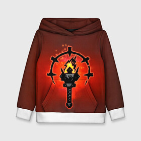 Детская толстовка 3D с принтом Darkest Dungeon Факел в городе Новоалтайск, 100% полиэстер | двухслойный капюшон со шнурком для регулировки, мягкие манжеты на рукавах и по низу толстовки, спереди карман-кенгуру с мягким внутренним слоем | darkest dungeon | fire | flame | torch | огонь | пламя | темнейшее подземелье | темное подземелье