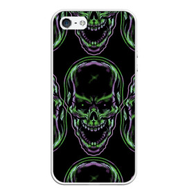 Чехол для iPhone 5/5S матовый с принтом Skulls vanguard pattern 2077 в городе Новоалтайск, Силикон | Область печати: задняя сторона чехла, без боковых панелей | fashion | hype | neon | pattern | skull | vanguard | авангард | неон | узор | хайп | череп