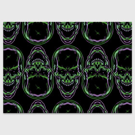 Поздравительная открытка с принтом Skulls vanguard pattern 2077 в городе Новоалтайск, 100% бумага | плотность бумаги 280 г/м2, матовая, на обратной стороне линовка и место для марки
 | fashion | hype | neon | pattern | skull | vanguard | авангард | неон | узор | хайп | череп