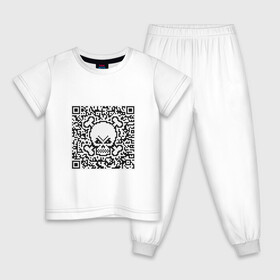 Детская пижама хлопок с принтом QR Skull в городе Новоалтайск, 100% хлопок |  брюки и футболка прямого кроя, без карманов, на брюках мягкая резинка на поясе и по низу штанин
 | coronavirus | covid | covid19 | qr code | qr код | sputnik | вакцина | вакцинация | вирус | здоровье | изоляция | иммунитет | карантин | ковид | код | корона | коронавирус | маркировка | маска | матрица | п | пандемия