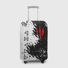 Чехол для чемодана 3D с принтом THE WITCHER НОВОГОДНИЙ. в городе Новоалтайск, 86% полиэфир, 14% спандекс | двустороннее нанесение принта, прорези для ручек и колес | geralt | the witcher | the witcher wild hunt | witcher | ведьмак | ведьмак 3 | геральт | новогодний | с новым годом | сериал | снежинки