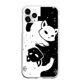 Чехол для iPhone 11 Pro матовый с принтом Новогодние два кота кувыркаются в городе Новоалтайск, Силикон |  | happy new year | merry christmas | зима близко | кот | коты | коты кувыркаются | котэ | новогодние коты | новогодний кот | снег | снежинки