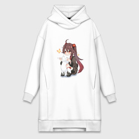 Платье-худи хлопок с принтом ХУ ТАО И БЕЛЫЙ КОТИК в городе Новоалтайск,  |  | anime | game | genshin | hu tao | impact | lumin | paimon | pyro | аниме | взрыв | геншин | игра | импакт | итэр | киса | кот | котик | люмин | молитва | паймон | пиро | путешественник | тейват | ху тао