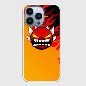 Чехол для iPhone 13 Pro с принтом Geometry Dash пламя огня в городе Новоалтайск,  |  | 2d | arcade | demon | game | geometry dash | levels | meltdown | robtop | smile | аркада | геометрический тире | демон | раннер | смайлы | уровни | эмоции