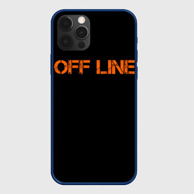 Чехол для iPhone 12 Pro Max с принтом офлайн offline в городе Новоалтайск, Силикон |  | offline | минимализм | оранжевая надпись | офлайн | слово | черный фон