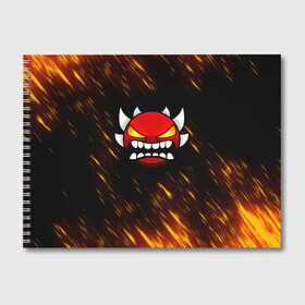 Альбом для рисования с принтом [Geometry Dash]   Неоновые штрихи в городе Новоалтайск, 100% бумага
 | матовая бумага, плотность 200 мг. | 2d | arcade | demon | game | geometry dash | levels | meltdown | robtop | smile | аркада | геометрический тире | демон | раннер | смайлы | уровни | эмоции