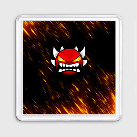 Магнит 55*55 с принтом [Geometry Dash]   Неоновые штрихи в городе Новоалтайск, Пластик | Размер: 65*65 мм; Размер печати: 55*55 мм | Тематика изображения на принте: 2d | arcade | demon | game | geometry dash | levels | meltdown | robtop | smile | аркада | геометрический тире | демон | раннер | смайлы | уровни | эмоции
