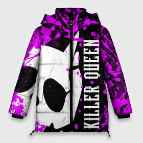 Женская зимняя куртка Oversize с принтом JOJO   KILLER QUEEN   КОРОЛЕВА УБИЙЦА   БРЫЗГИ в городе Новоалтайск, верх — 100% полиэстер; подкладка — 100% полиэстер; утеплитель — 100% полиэстер | длина ниже бедра, силуэт Оверсайз. Есть воротник-стойка, отстегивающийся капюшон и ветрозащитная планка. 

Боковые карманы с листочкой на кнопках и внутренний карман на молнии | adventure | jojo | jojos bizarre | jojos bizarre adventure | killer queen | pattern | yare yare daze | аниме | брызги | джоджо | манга | узор | яре яре дазе