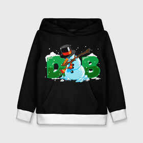 Детская толстовка 3D с принтом Classic Dab SnowMan в городе Новоалтайск, 100% полиэстер | двухслойный капюшон со шнурком для регулировки, мягкие манжеты на рукавах и по низу толстовки, спереди карман-кенгуру с мягким внутренним слоем | Тематика изображения на принте: 2022 | 22 | christmas | dab | dub | man | new | notes | scarf | snow | snowman | snowy | woman | year | баба | год | даб | классический | новый | ноты | очки | рождество | снег | снеговик | снежная | шарф