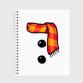 Тетрадь с принтом Snowman Outfit в городе Новоалтайск, 100% бумага | 48 листов, плотность листов — 60 г/м2, плотность картонной обложки — 250 г/м2. Листы скреплены сбоку удобной пружинной спиралью. Уголки страниц и обложки скругленные. Цвет линий — светло-серый
 | attributes | buttons | christmas | new | scarf | snow | snowman | snowy | woman | year | атрибутика | баба | год | новый | пуговица | пуговицы | рождество | снег | снеговик | снежная | шарф