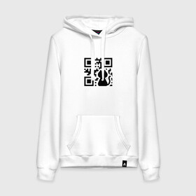 Женская толстовка с принтом CAT QR CODE в городе Новоалтайск, френч-терри, мягкий теплый начес внутри (100% хлопок) | карман-кенгуру, эластичные манжеты и нижняя кромка, капюшон с подкладом и шнурком | cat | cats | meow | qr code | qr код | qrcode | qrкод | quick response code | кот | котик | котики | коты | кошка | кошки | куар | куар код | кью ар код | матричных штриховых кодов | мяу | штриховых кодов