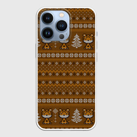 Чехол для iPhone 13 Pro с принтом Вязанный тигр и елочки. Новый год 2022 в городе Новоалтайск,  |  | 2022 | год тигра | новый год | новый год 2022 | символ года | тигр | тигренок | тигрица | тигры