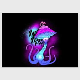 Поздравительная открытка с принтом Корпорация Заговор - Magic Myc в городе Новоалтайск, 100% бумага | плотность бумаги 280 г/м2, матовая, на обратной стороне линовка и место для марки
 | cognito inc | inside job | magic myc | shadow government | волшебный майк | гриб | когнито | корпорация заговор | мультфильм | супер майк | теневое правительство | теории заговора