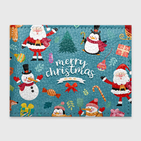 Обложка для студенческого билета с принтом Merry Christmas from Eugenia в городе Новоалтайск, натуральная кожа | Размер: 11*8 см; Печать на всей внешней стороне | christmas | merry | new year | snowman | год | животные | зима | новый | новый год | паттерн | праздник | рождество | снег | снеговик | снежинки