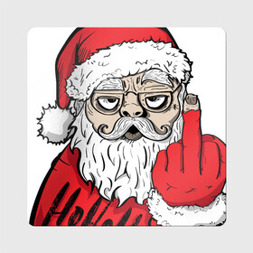 Магнит виниловый Квадрат с принтом Плохой дед мороз Merry x-mas в городе Новоалтайск, полимерный материал с магнитным слоем | размер 9*9 см, закругленные углы | 2022 | bad | комикс | новый год | рождество | санта