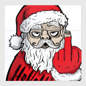 Магнитный плакат 3Х3 с принтом Плохой дед мороз Merry x-mas в городе Новоалтайск, Полимерный материал с магнитным слоем | 9 деталей размером 9*9 см | 2022 | bad | комикс | новый год | рождество | санта