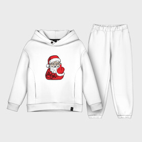 Детский костюм хлопок Oversize с принтом Плохой санта Merry x mas в городе Новоалтайск,  |  | 2022 | дед мороз | новый год | с рождеством | санта