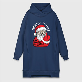 Платье-худи хлопок с принтом Плохой санта Merry x-mas в городе Новоалтайск,  |  | 2022 | дед мороз | новый год | с рождеством | санта