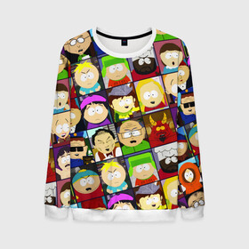 Мужской свитшот 3D с принтом SOUTH PARK   ЮЖНЫЙ ПАРК   УЗОР   PATTERN в городе Новоалтайск, 100% полиэстер с мягким внутренним слоем | круглый вырез горловины, мягкая резинка на манжетах и поясе, свободная посадка по фигуре | eric cartman | park | pattern | south | south park | кайл | картман | картмен | кени | кеннет | кенни | они убили кени | парк | саус парк | сволочи | стэнли | узор | эрик | южный | южный парк