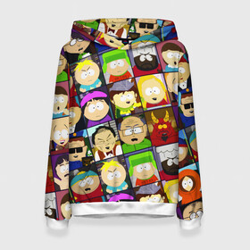 Женская толстовка 3D с принтом SOUTH PARK   ЮЖНЫЙ ПАРК   УЗОР   PATTERN в городе Новоалтайск, 100% полиэстер  | двухслойный капюшон со шнурком для регулировки, мягкие манжеты на рукавах и по низу толстовки, спереди карман-кенгуру с мягким внутренним слоем. | eric cartman | park | pattern | south | south park | кайл | картман | картмен | кени | кеннет | кенни | они убили кени | парк | саус парк | сволочи | стэнли | узор | эрик | южный | южный парк
