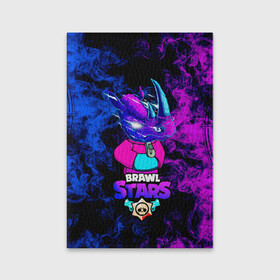 Обложка для паспорта матовая кожа с принтом Brawl Stars Леон Носорог 2022 в городе Новоалтайск, натуральная матовая кожа | размер 19,3 х 13,7 см; прозрачные пластиковые крепления | бравл старс | игра | леон | неон | носорог | скин