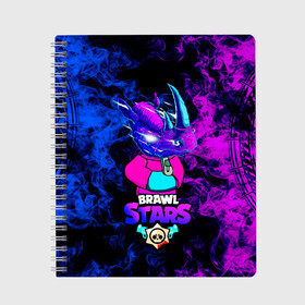 Тетрадь с принтом Brawl Stars Леон Носорог 2022 в городе Новоалтайск, 100% бумага | 48 листов, плотность листов — 60 г/м2, плотность картонной обложки — 250 г/м2. Листы скреплены сбоку удобной пружинной спиралью. Уголки страниц и обложки скругленные. Цвет линий — светло-серый
 | бравл старс | игра | леон | неон | носорог | скин