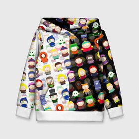 Детская толстовка 3D с принтом SOUTH PARK   ЮЖНЫЙ ПАРК   PATTERN   УЗОР в городе Новоалтайск, 100% полиэстер | двухслойный капюшон со шнурком для регулировки, мягкие манжеты на рукавах и по низу толстовки, спереди карман-кенгуру с мягким внутренним слоем | eric cartman | park | pattern | south | south park | кайл | картман | картмен | кени | кеннет | кенни | они убили кени | парк | саус парк | сволочи | стэнли | узор | эрик | южный | южный парк