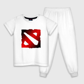 Детская пижама хлопок с принтом ЧЁРНО КРАСНОЕ ЛОГО ДОТА 2 | DOTA 2 LOGO в городе Новоалтайск, 100% хлопок |  брюки и футболка прямого кроя, без карманов, на брюках мягкая резинка на поясе и по низу штанин
 | bristleback | dota | dota 2 | dota2 | heroes | invoker | lina | og team | pudge | shadow | shadow fiend | team liquid | team spirit | the international | windranger | бристелбек | бристл | дота | дота 2 | дота2 | пудж | тень | урса