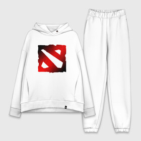 Женский костюм хлопок Oversize с принтом ЧЁРНО КРАСНОЕ ЛОГО ДОТА 2 | DOTA 2 LOGO в городе Новоалтайск,  |  | bristleback | dota | dota 2 | dota2 | heroes | invoker | lina | og team | pudge | shadow | shadow fiend | team liquid | team spirit | the international | windranger | бристелбек | бристл | дота | дота 2 | дота2 | пудж | тень | урса