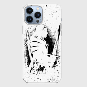 Чехол для iPhone 13 Pro Max с принтом ВЕДЬМАК С МЕЧОМ (ЗНАКИ НА СПИНЕ) в городе Новоалтайск,  |  | Тематика изображения на принте: geralt | the witcher | the witcher wild hunt | witcher | wolf | аард | аксий | белый волк | бестиарий | ведьмак | ведьмак 3 | волк | геральт | игни | ирден | йенифер | каер морхен | квен | охотник | трисс | цири | школа волка