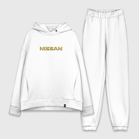 Женский костюм хлопок Oversize с принтом Авто NISSAN (золотой) в городе Новоалтайск,  |  | nissan | авто | автомобили | мужчине | ниссан | подарок