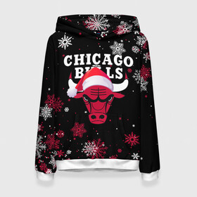 Женская толстовка 3D с принтом НОВОГОДНИЙ CHICAGO BULLS 2022 СНЕЖИНКИ в городе Новоалтайск, 100% полиэстер  | двухслойный капюшон со шнурком для регулировки, мягкие манжеты на рукавах и по низу толстовки, спереди карман-кенгуру с мягким внутренним слоем. | 2022 | 23 | basketball | bulls | chicago bulls | jordan | logo | michael jordan | nba | red | sport | баскетбол | быки | джордан | лого | майкл джордан | новогодний чикаго булс | новый год | спорт | чикаго буллс | чикаго булс новый год