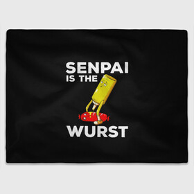 Плед 3D с принтом SENPAI IS THE WURST сосиска и горчичка в городе Новоалтайск, 100% полиэстер | закругленные углы, все края обработаны. Ткань не мнется и не растягивается | ahegao | anime | kawai | kowai | manga | oppai | otaku | sempai | senpai | sugoi | waifu | yandere | аниме | ахегао | вайфу | ковай | манга | отаку | семпай | сенпай | тренд