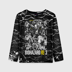 Детский лонгслив 3D с принтом Biohazard RE3 в городе Новоалтайск, 100% полиэстер | длинные рукава, круглый вырез горловины, полуприлегающий силуэт
 | game | games | re | resident evil | игра | игры | обитель зла | резедент эвил | реседент ивел