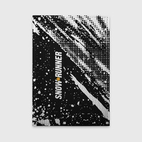 Обложка для автодокументов с принтом SnowRunner Logo в городе Новоалтайск, натуральная кожа |  размер 19,9*13 см; внутри 4 больших “конверта” для документов и один маленький отдел — туда идеально встанут права | race | snowrunner | гонки | гонки по бездорожью | гоночные игры | зимние гонки | снежные гонки | снежный бегун | сноу раннер | сноураннер