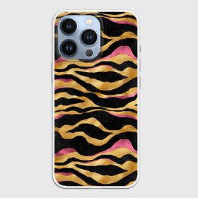 Чехол для iPhone 13 Pro с принтом тигровый окрас Gold   Pink в городе Новоалтайск,  |  | Тематика изображения на принте: 2022 | год тигра | новый год | новый год 2022 | символ года | тигр | тигренок | тигрица | тигры