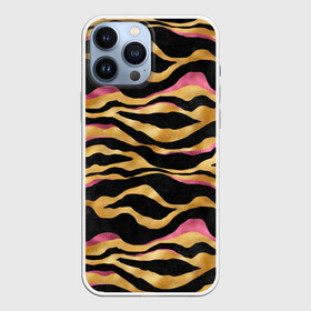 Чехол для iPhone 13 Pro Max с принтом тигровый окрас Gold   Pink в городе Новоалтайск,  |  | 2022 | год тигра | новый год | новый год 2022 | символ года | тигр | тигренок | тигрица | тигры